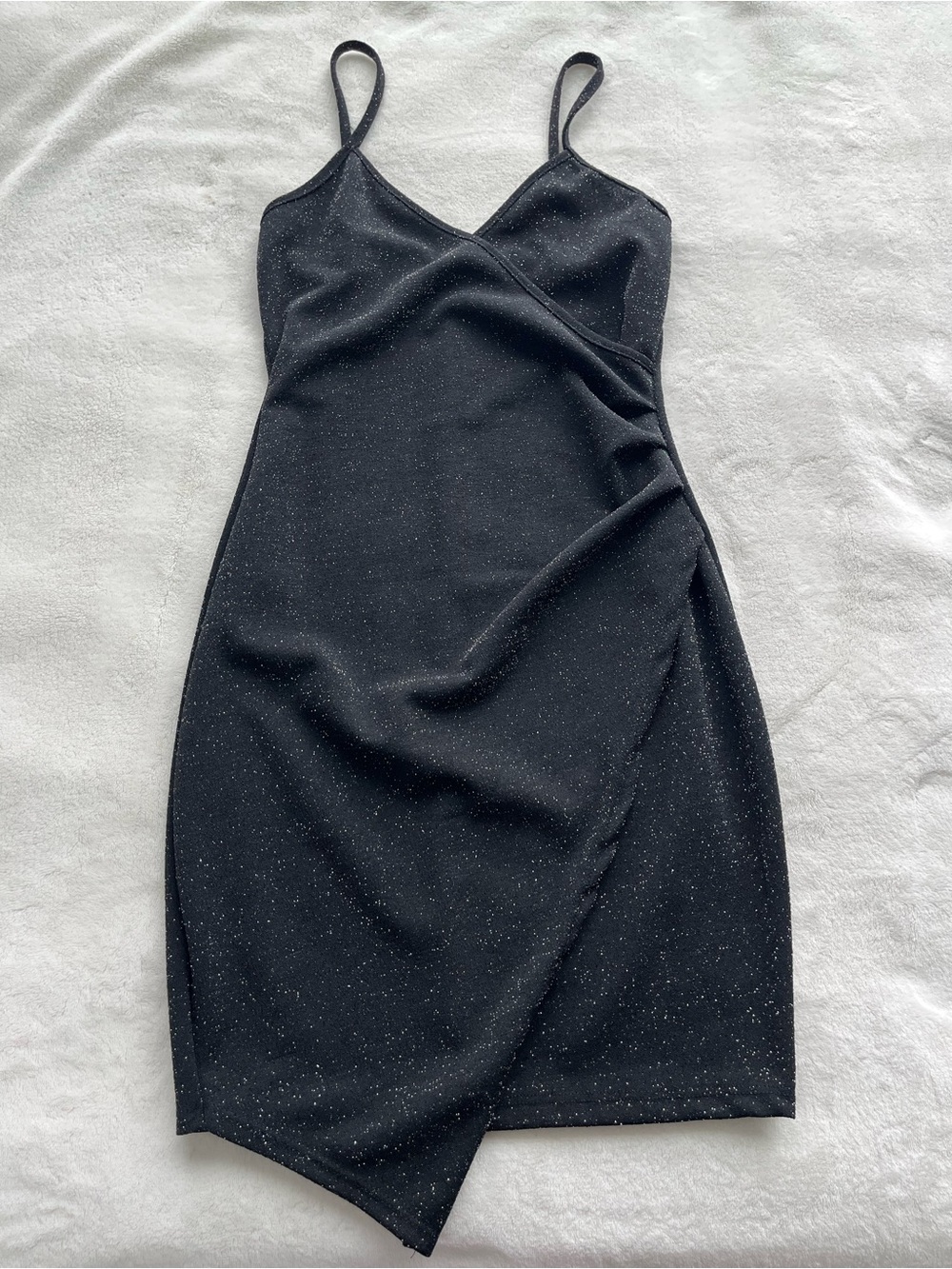 Black Sparkle Spaghetti-Strap Dress